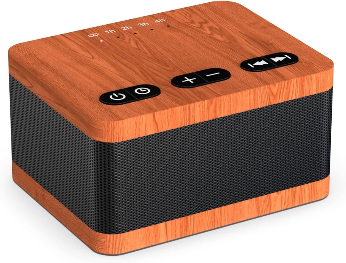 DailyBody Sound Machine White Noise Machine with 30 Soothing Sounds 32 Levels Volume 5 Timers and Memory Function Effectively Blocks Noise Ideal Sleep Machine for Baby Kids Adults… (Wood Grain)