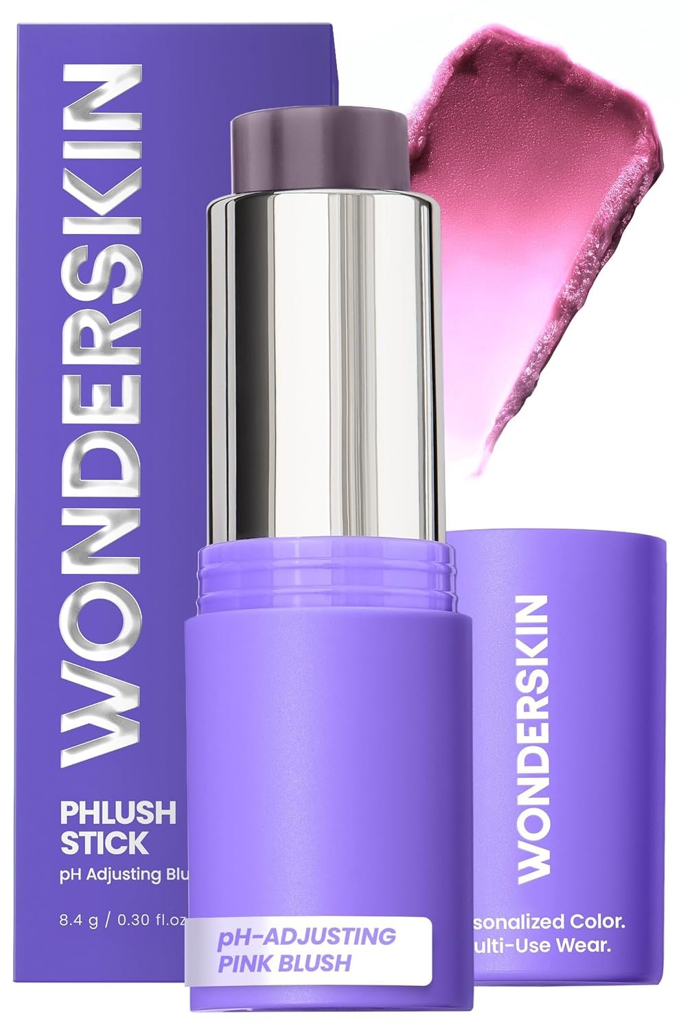 Wonderskin Cream Blush Stick pH-Activated – pHlush Stick Multi-Use, Blush for Cheeks and Lips, Cooling Nourishing Color-Adjusting Makeup