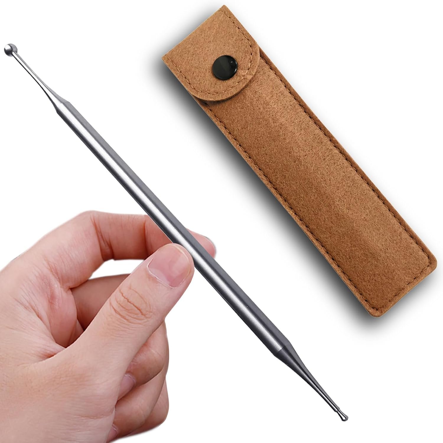 BYYDDIY 6.3inch Stainless Steel Dual Head Facial Reflexology Tools,Ear Massage Tool,Body Point Probe Pen &Trigger Point Massager Tool for Deep Tissue (6.3inch)