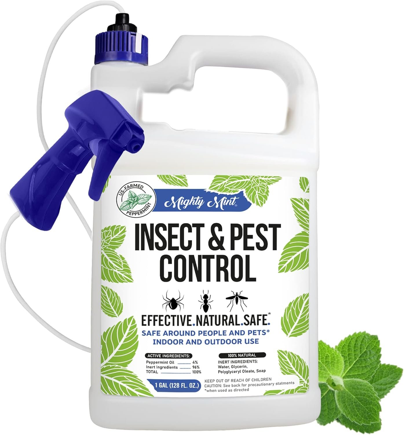 Mighty Mint Gallon (128 oz) Insect and Pest Repellent Peppermint Oil – Natural Spray for Spiders, Ants, and More