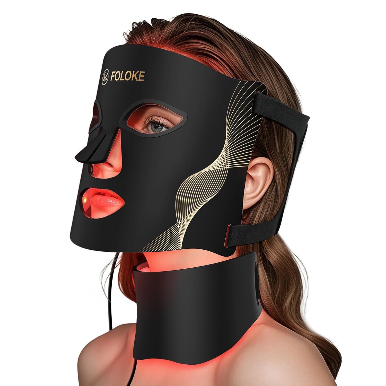 Red Light Therapy for Face, LED Light Therapy Mask Skin Care Mask & Neck, LED Red & NIR Light Therapy Wavelength for Home Use, Working Travel Yoga Sleep