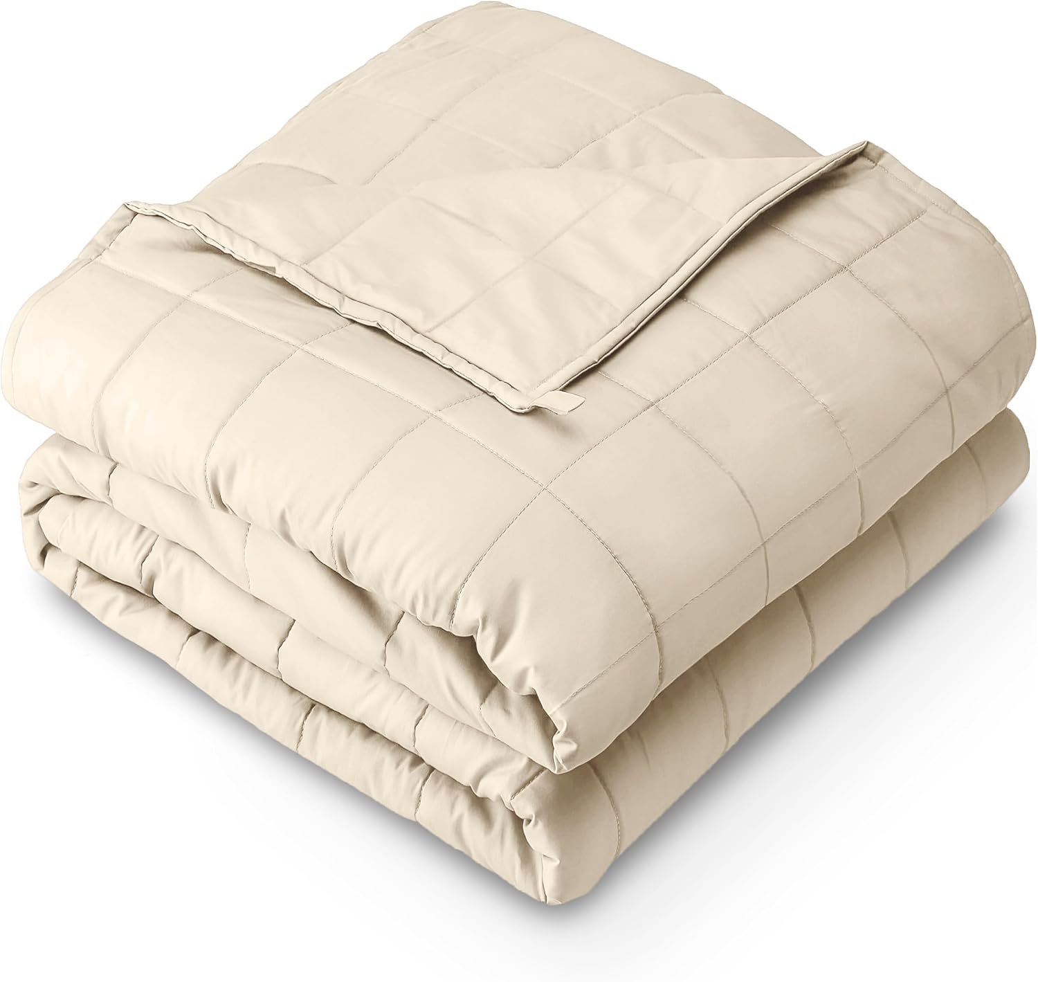 Bare Home Weighted Blanket Twin or Full Size 10lb (40″ x 60″) – All-Natural 100% Cotton – Premium Heavy Blanket Nontoxic Glass Beads (Sand, 40″x60″)