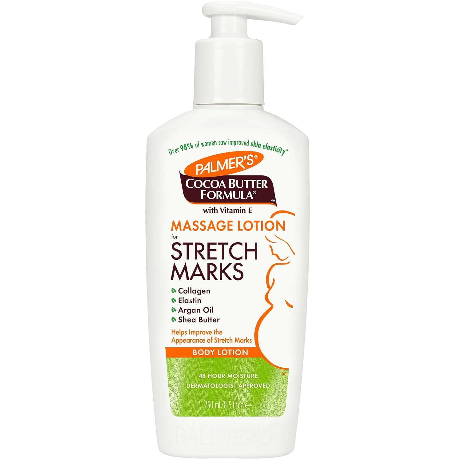 Palmer’s Cocoa Butter Formula Massage Lotion For Stretch Marks, Pregnancy Skin Care, Belly Cream with Collagen, Elastin, Argan OIl and Shea Butter, 8.5 Ounces