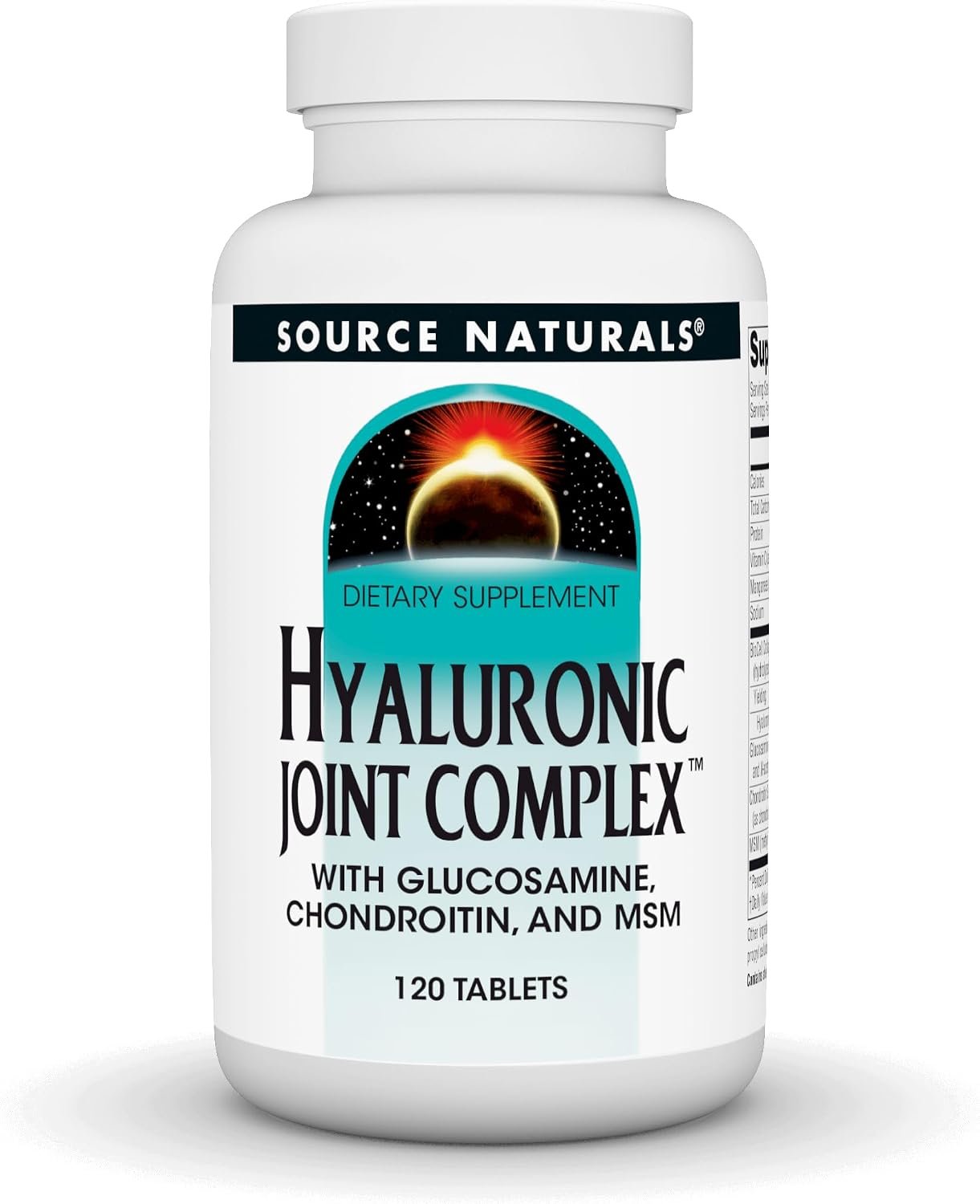 Source Naturals Hyaluronic Joint Complex with Glucosamine, Chondroitin & MSM Extra Strength – 120 Tablets