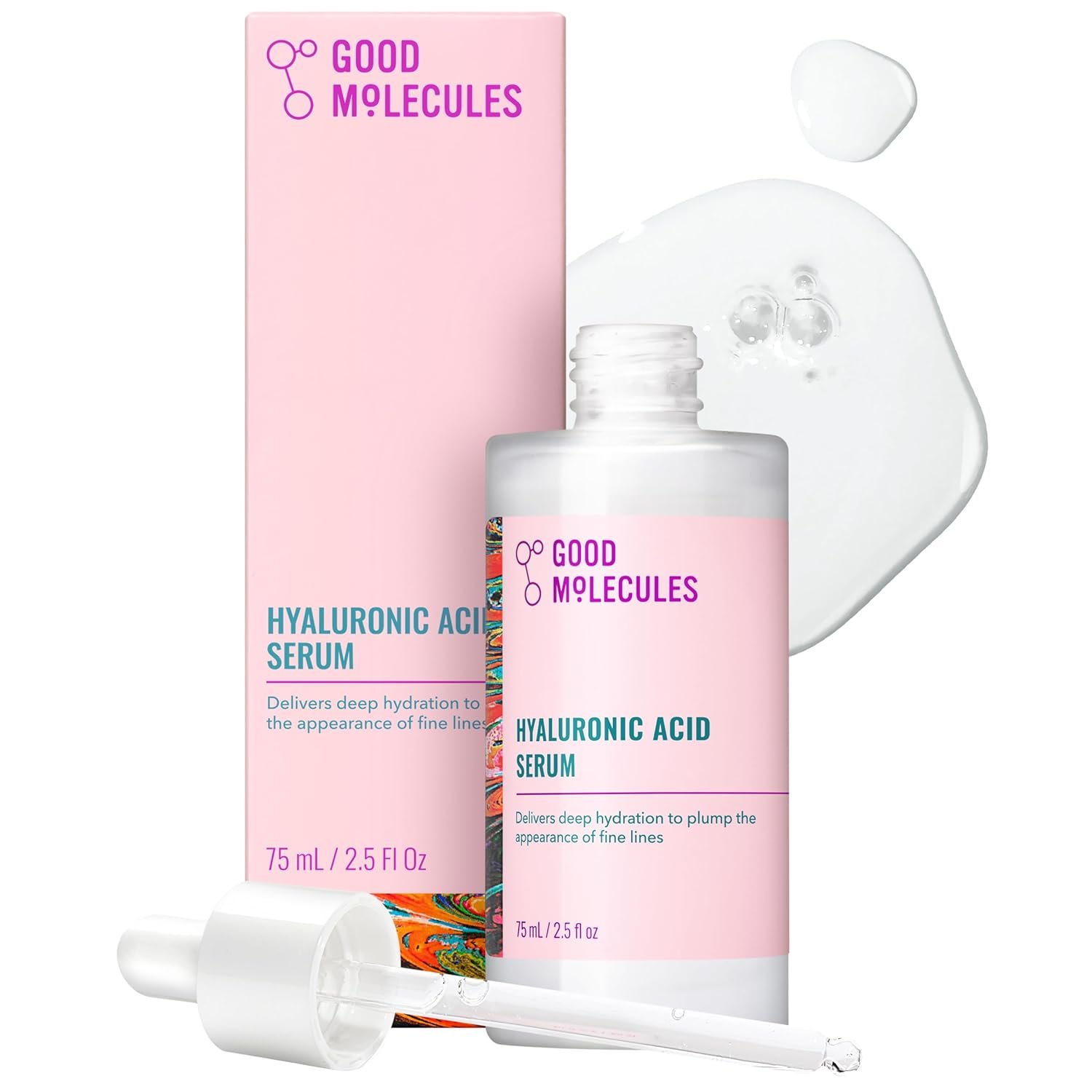Good Molecules Hyaluronic Acid Serum – 1% Hyaluronic Acid Ultra hydrating Serum Facial Moisturizer for Plumper Skin, Skin Care for Face