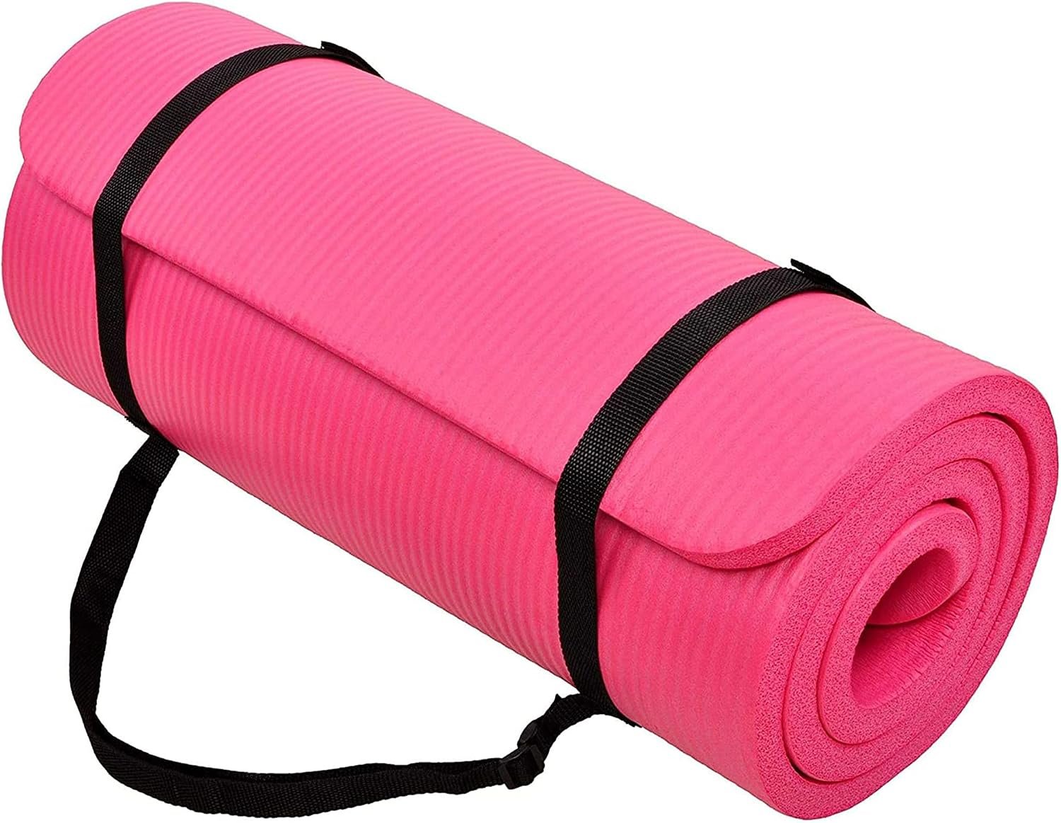 BalanceFrom Yoga Mat, 1-Inch Extra Thick High Density Exercise Mat, Anti-Tear Exercise Yoga Mat with Carrying Strap, Suitable for Various Yoga Exercises, Multiple Colors