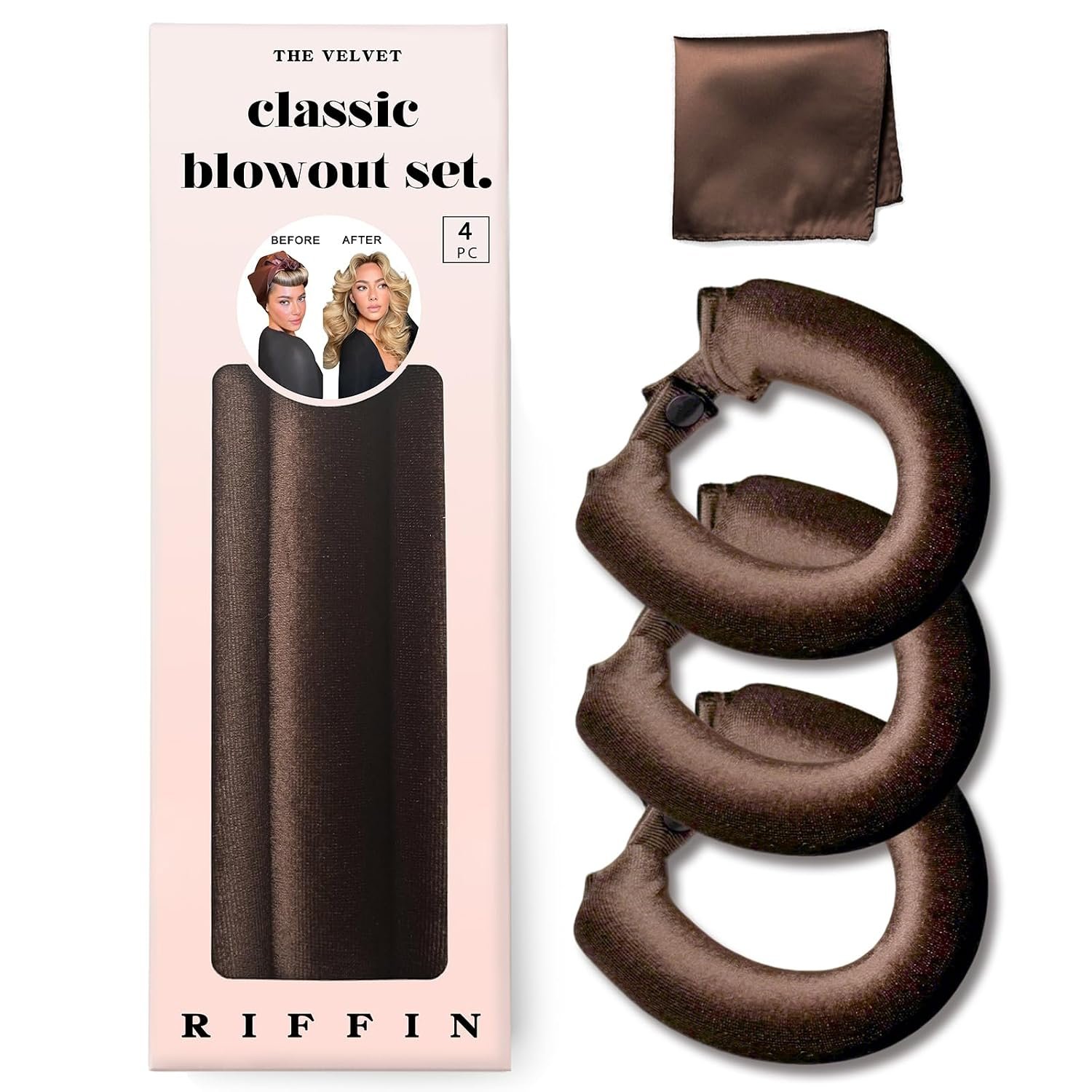 Classic Heatless Curls Overnight Rods – Upgraded Directional Grip Velvet Heatless Hair Curler to Sleep in No Heat Heatless Curling Flexi Rods Foam Hair Rollers for Blowout Look Medium & Long Hair