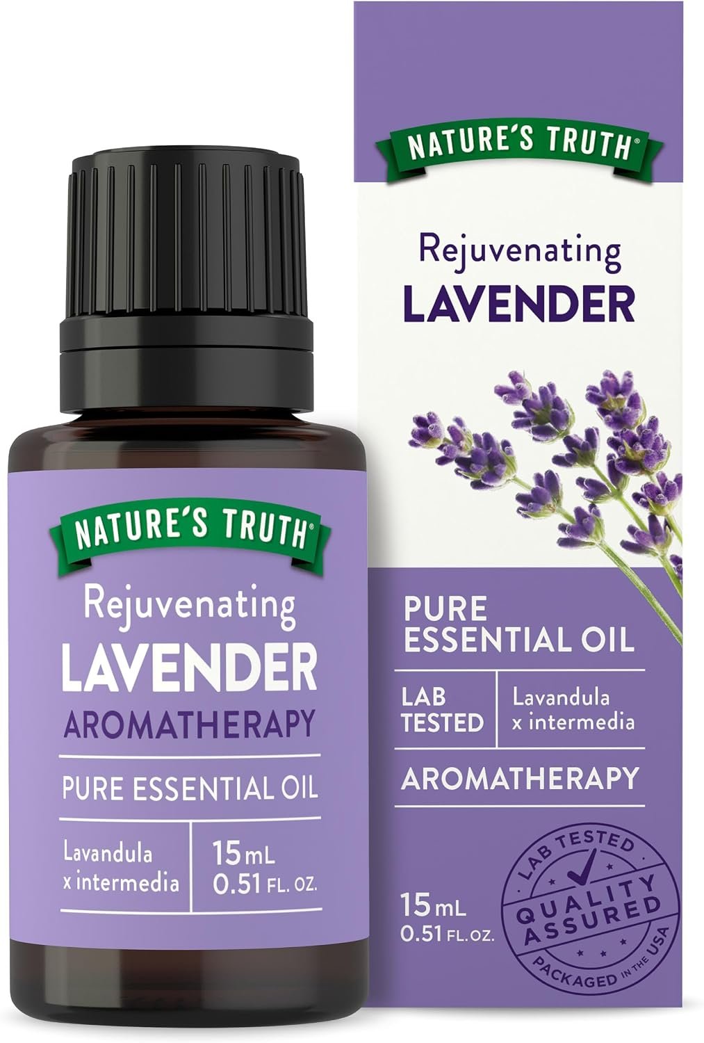 Nature’s Truth Lavender Essential Oil | Pure Plant Based | for Diffuser and Aromatherapy | Non-GMO & Gluten Free