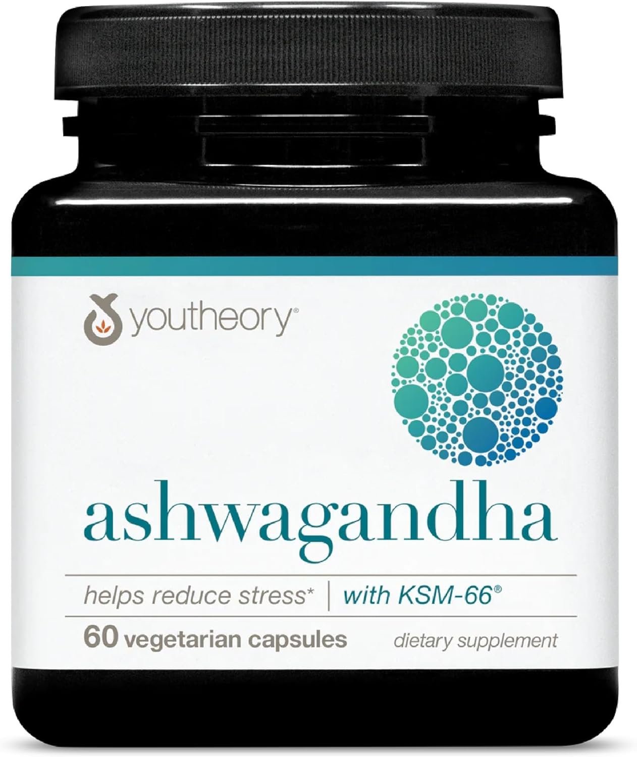 Youtheory Ashwagandha – with Organic KSM-66 Ashwagandha – Herbal Blend to Support Stress Relief & Energy Levels* – Helps Support Mood* – 60 Vegetarian Capsules (30-Day Supply)