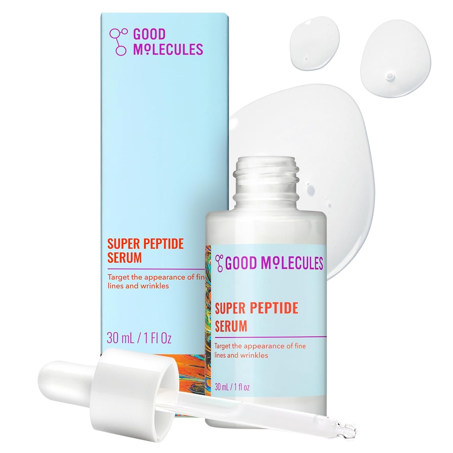 Good Molecules Super Peptide Serum – Anti-aging Facial Serum with Peptides and Copper Tripeptides to Plump and Firm – Water-Based Skincare for Face