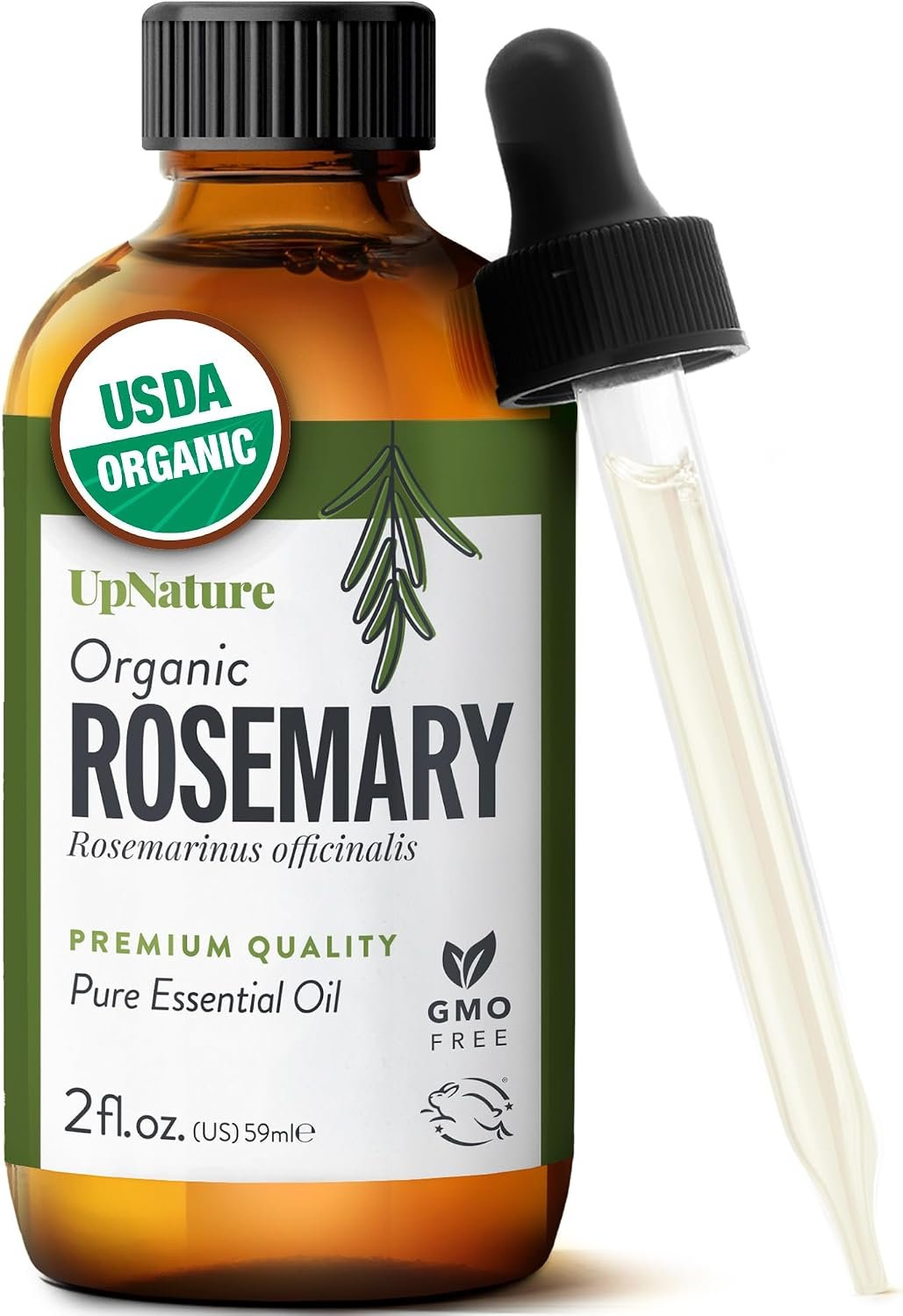 UpNature Organic Rosemary Oil – 100% Pure Rosemary for Hair, Scalp, Skin, 2oz