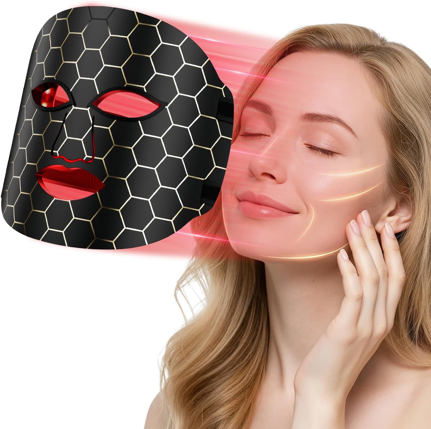 Red Light Therapy Mask for Face,LED Light Therapy mask FM-01, Portable Red Light Therapy Mask (1PC)