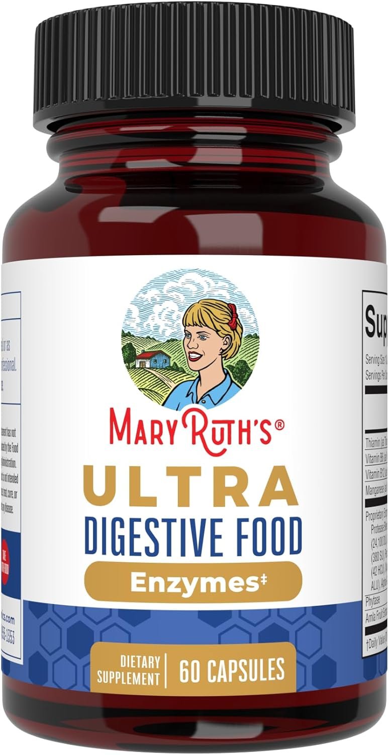 MARYRUTH’S Ultra Digestive Enzymes | Gut Health Supplement | Digestion & Immune Support | Occasional Gas & Bloating Relief | 12+ Enzymes | Amylase | Protease | Lactase | Lipase | Vegan | 60 Count