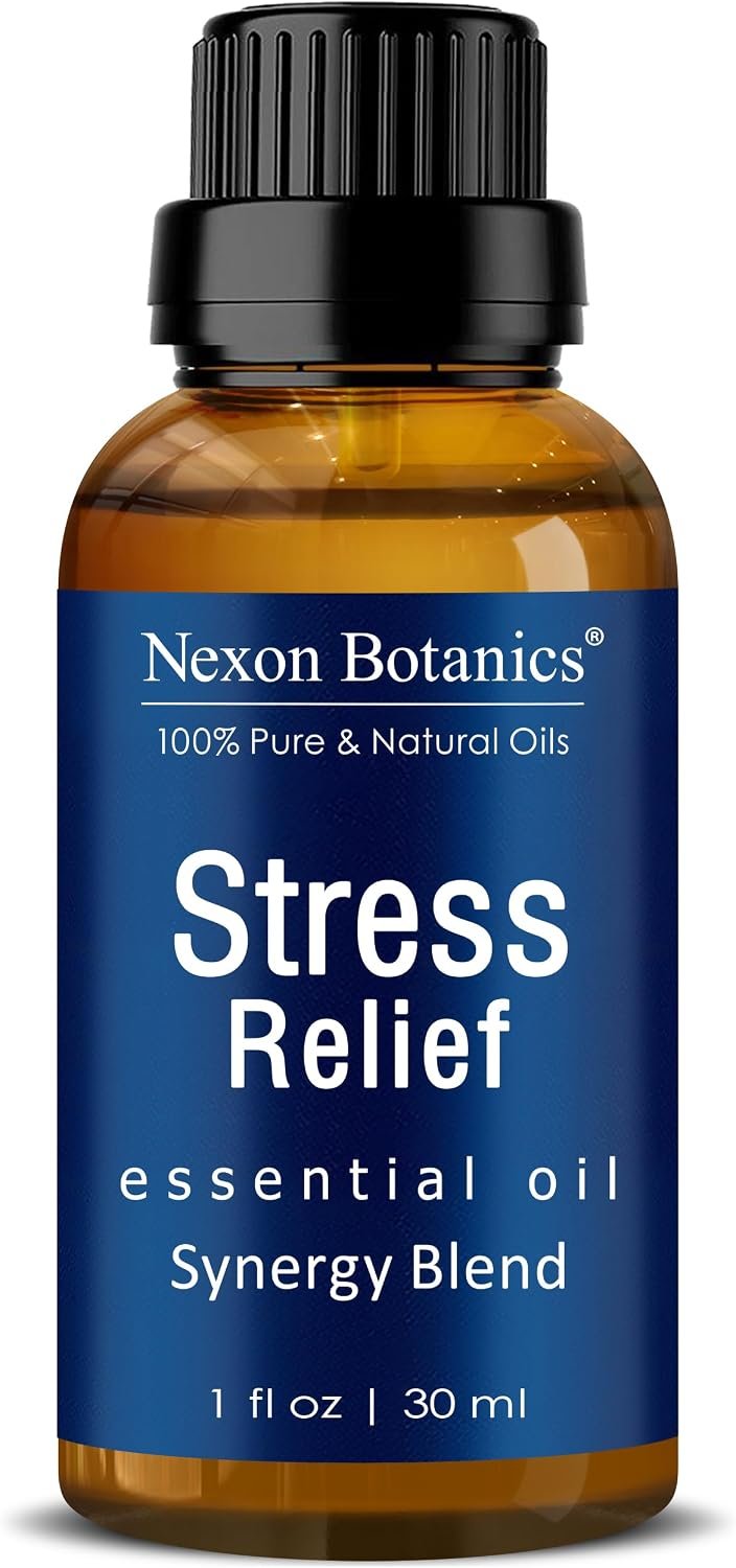Stress Relief Essential Oil Blend 30 ml – Stress Relief & Calm Essential Oil for Diffusers & Aromatherapy – Promotes Relaxation & Rest – Nexon Botanics