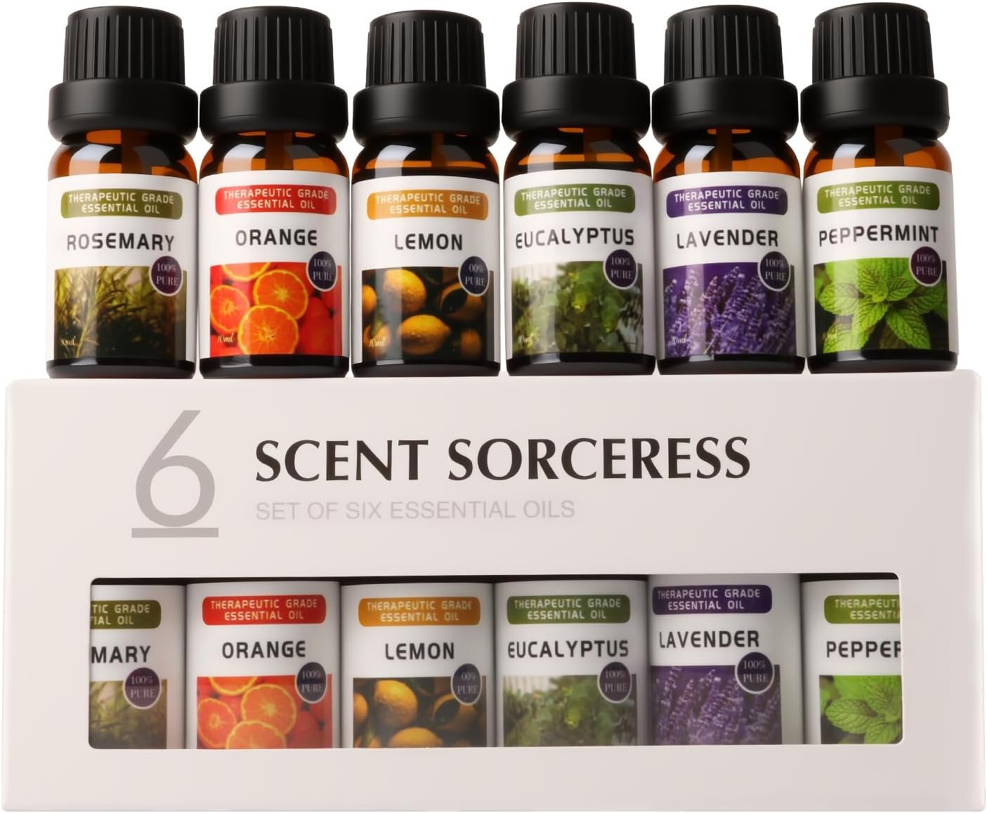 Essential Oils Sets – 6 Premium Fragrance Oils for Diffusers | Candles & Aromatherapy, Calm Mind, Sweet Dreams, Happy, Relax, Air Freshening, for Humidifiers, Massage, 6x10ML