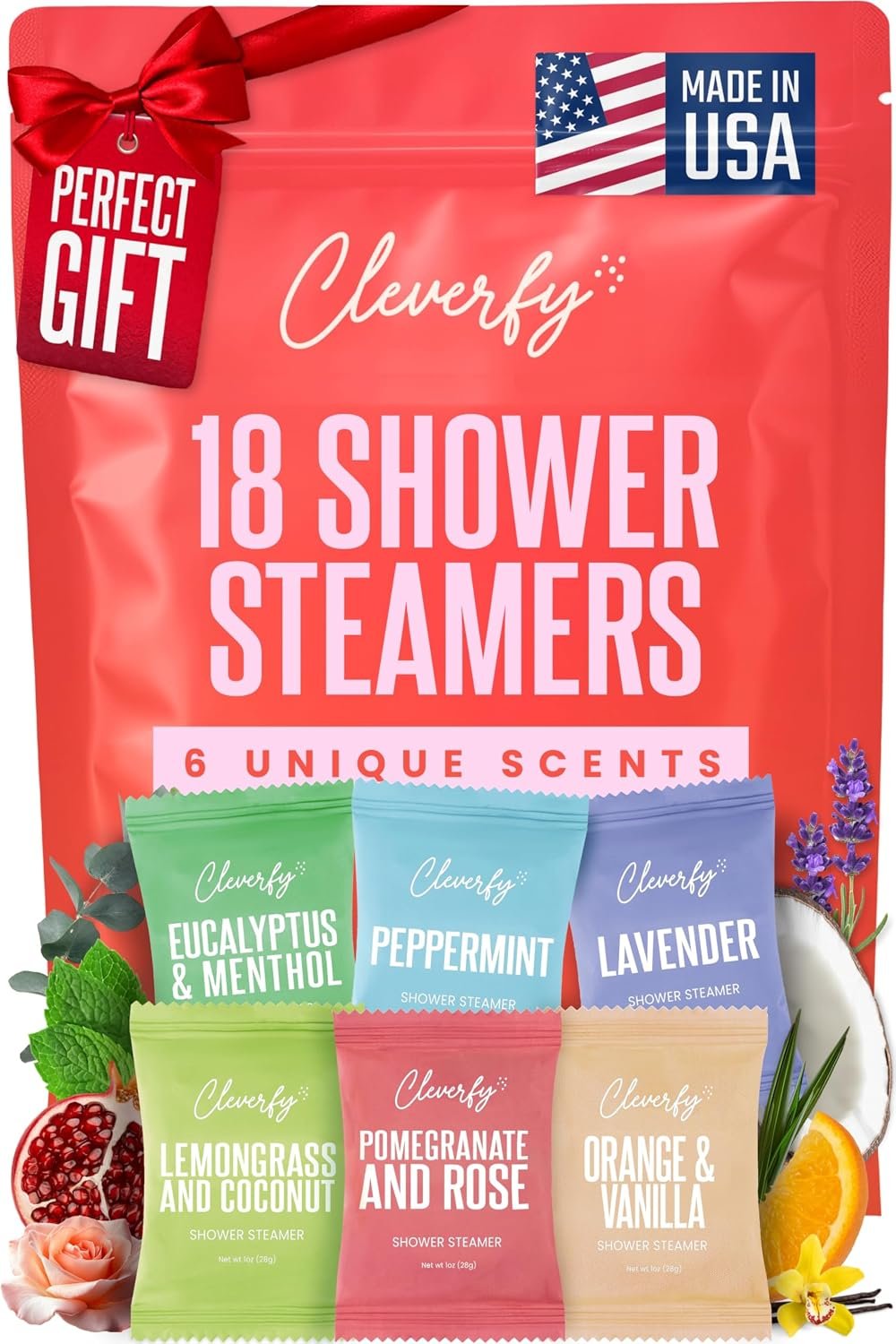 Cleverfy Shower Steamers Aromatherapy – Birthday Gifts for Women, Mom, Wife, Grandma, Her, Best Friend, Daughter, Sister, Teens & Girlfriend – 18 Tablets
