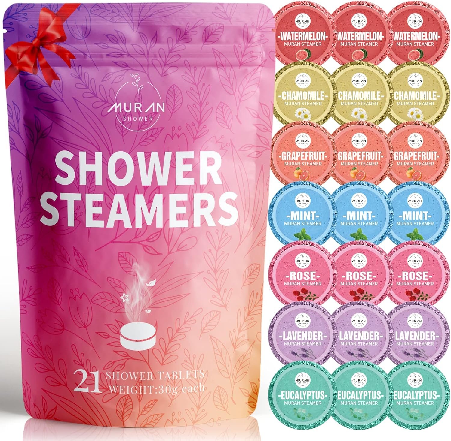Shower Steamers Aromatherapy 21-Pack Shower Bombs Birthday Day Gifts for Him Mom Wife Her, Eucalyptus Rose Lavender Mint Essential Oil, Bath Bombs CNA Week Mothers Birthday Gifts for Women,Mom Teens