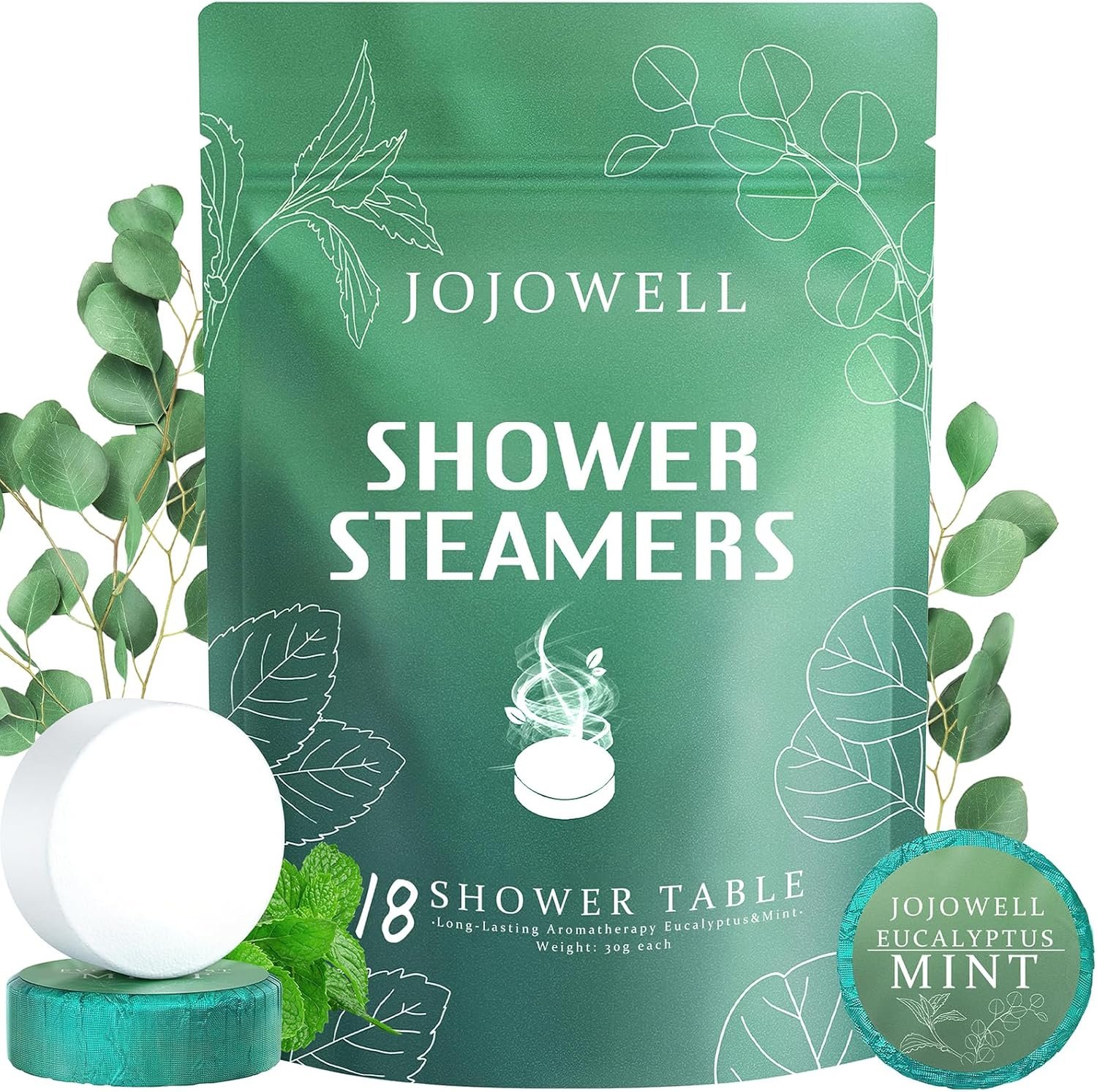 Shower Steamers Aromatherapy 18 Pack – Eucalyptus for Shower, Birthday Gifts for Women Men, Fathers Day Gift for Dad Husband from Wife Daughter, Nasal Relief Self Care Spa Gifts, Eucalyptus & Mint
