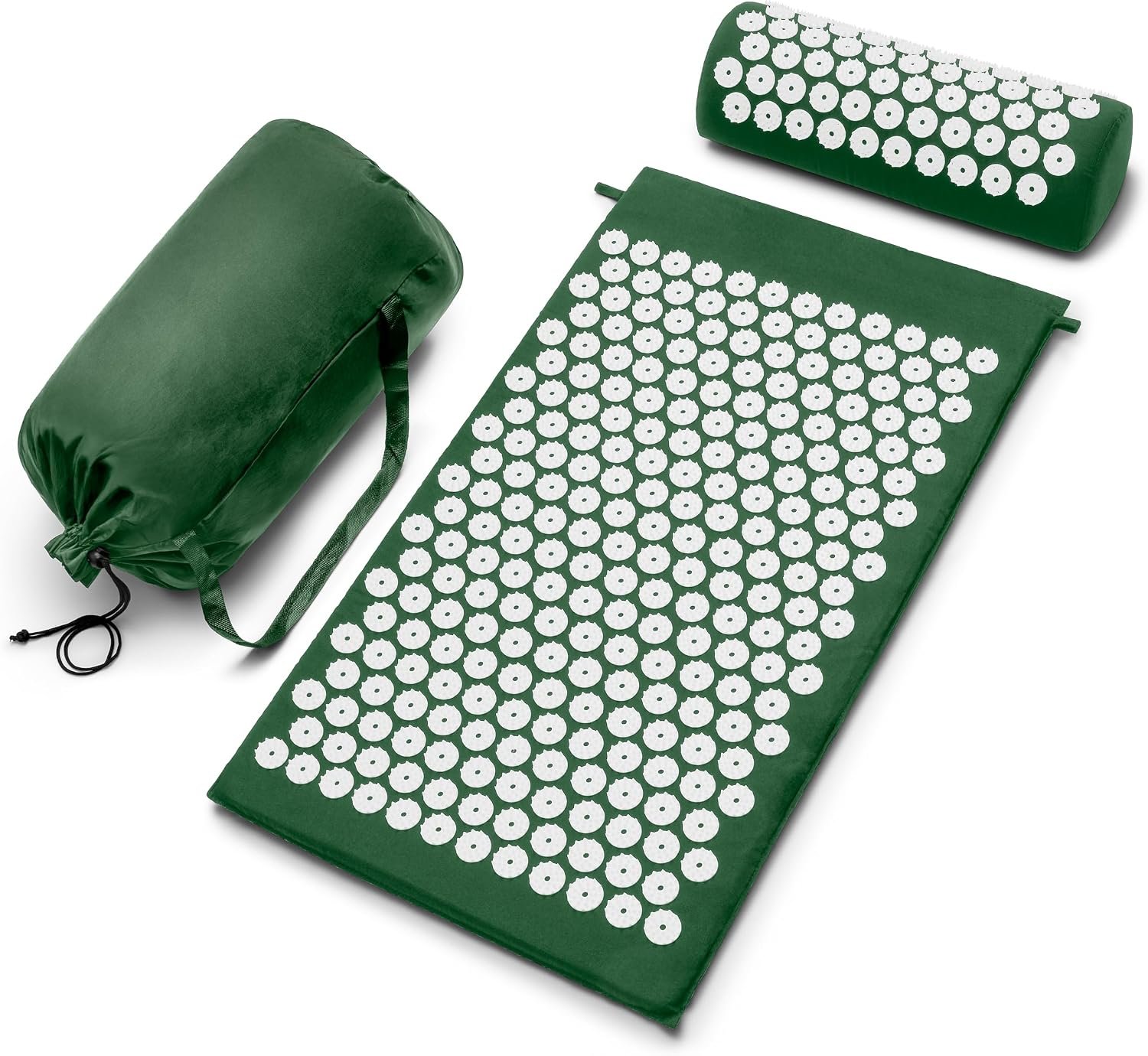 Sivan Back and Neck Pain Relief Acupressure Mat and Pillow Set, Chronic Back Pain Treatment – Relieves Your Stress of Lower Upper Back and Sciatic Pain – Green