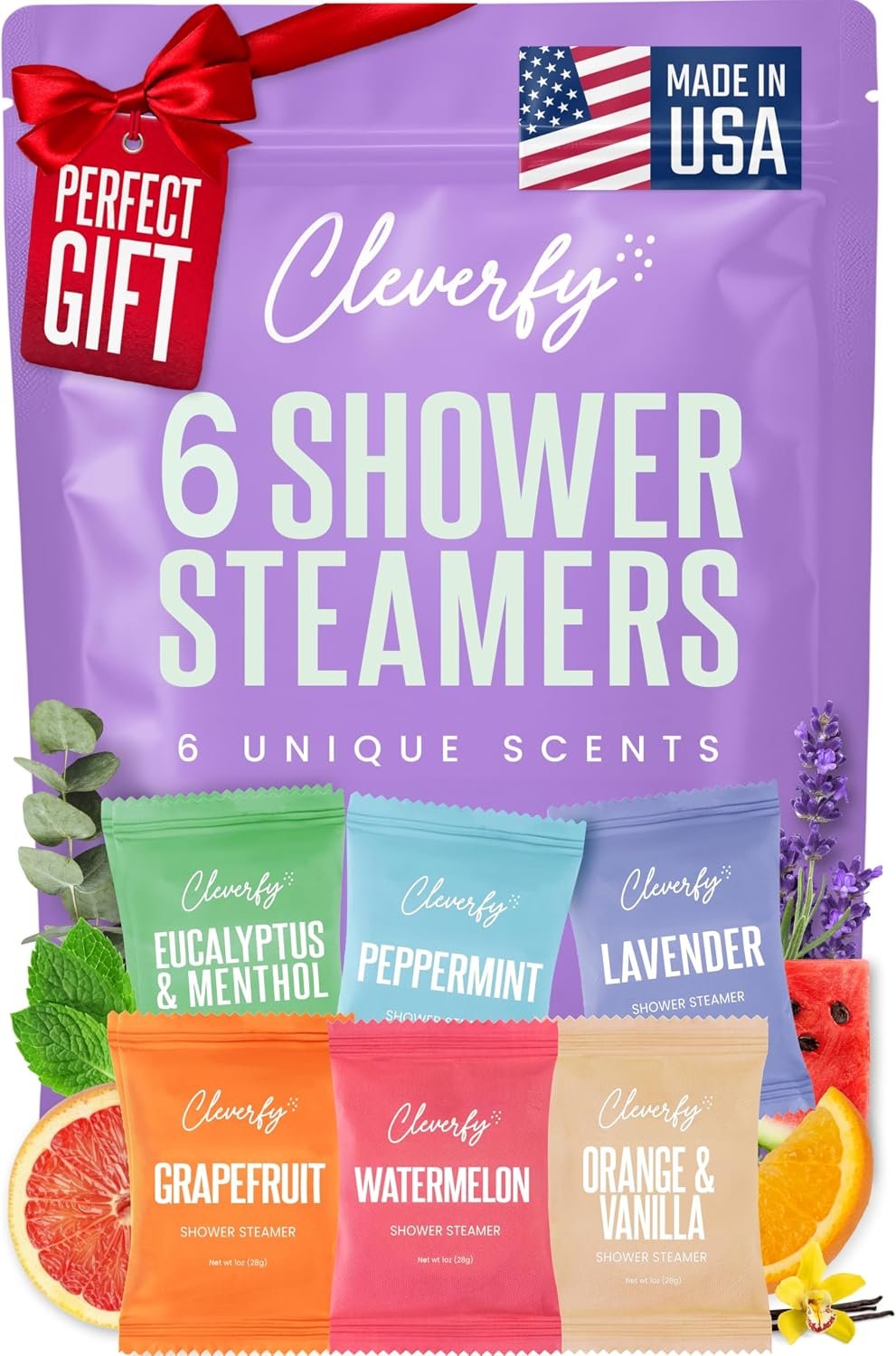 Cleverfy Shower Steamers Aromatherapy – Birthday Gifts for Women, Mom, Wife, Grandma, Her, Best Friend, Daughter, Sister, Teens & Girlfriend – 6 Tablets