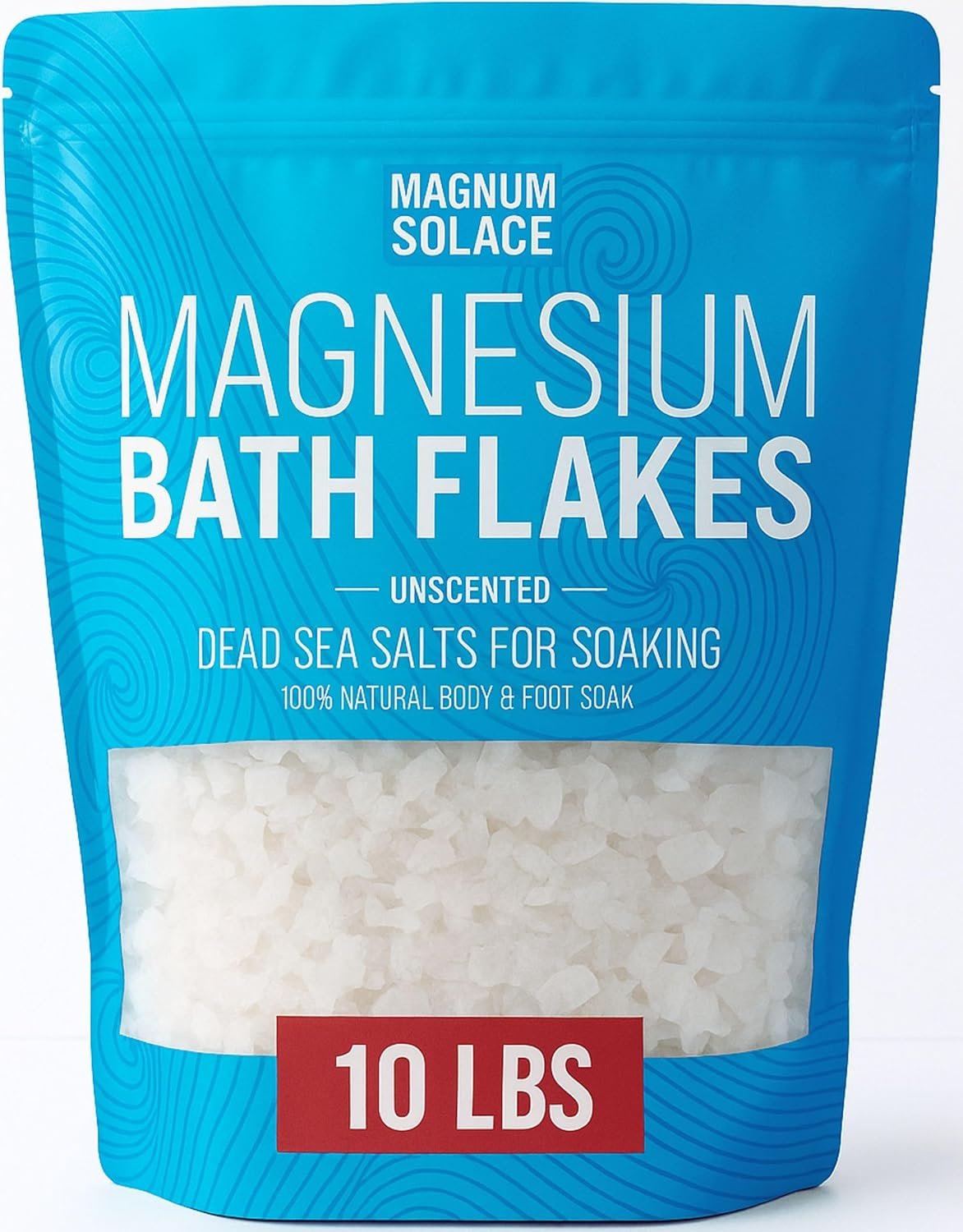 Magnesium Flakes for Bath – Magnesium Chloride Flakes – Dead Sea Salts for Soaking, 10 LBS