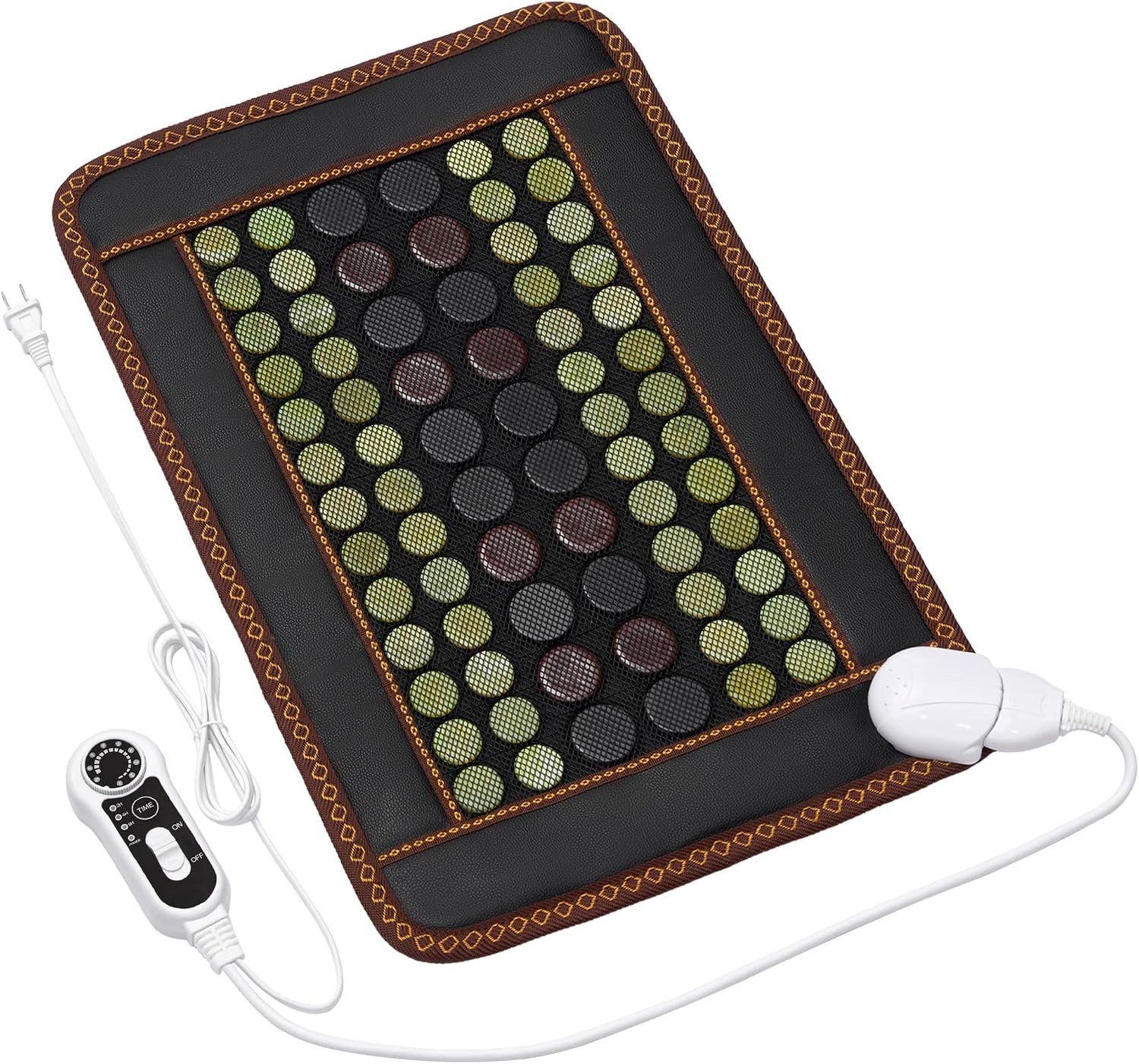 Far Infrared Heating Pad,Natural Jade and 2 Different Tourmaline Heating Pad,Electric Heating Pads for Back Neck Shoulders and Abdomen,Auto Shut Off Function,Christmas Gifts for Women Men 23.6″ X15.7″