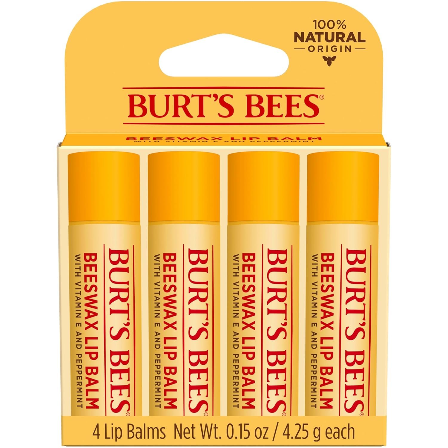 Burt’s Bees 100% Natural Moisturizing Lip Balm (Original Beeswax)