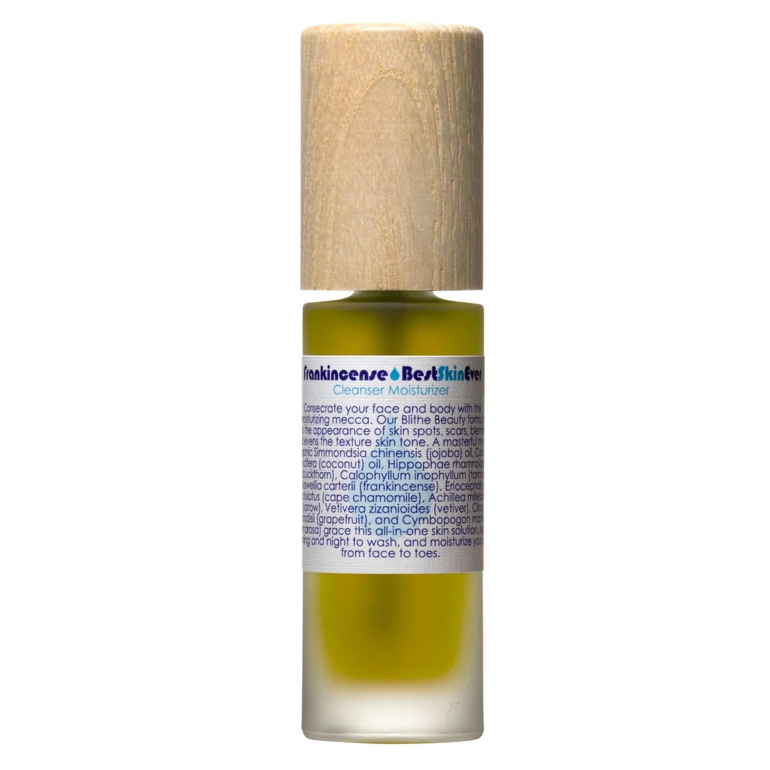LIVING LIBATIONS – Organic Best Skin Ever All-in-One Facial Cleanser, Exfoliator + Moisturizer | Natural, Wildcrafted, Vegan Clean Beauty (1 oz | Frankincense)