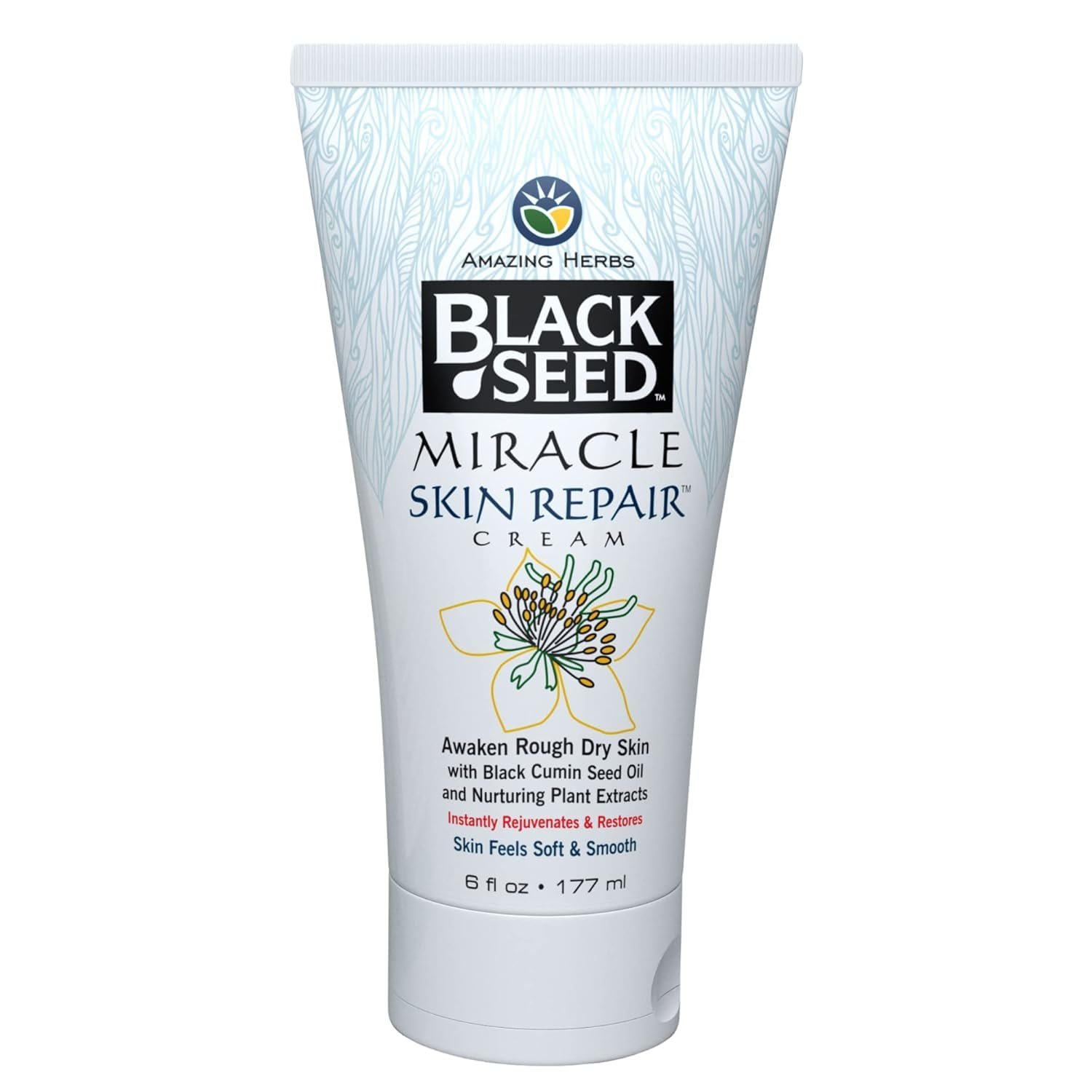 Amazing Herbs Black Seed Miracle Skin Repair Cream Non-Allergenic – 6 Fl Oz