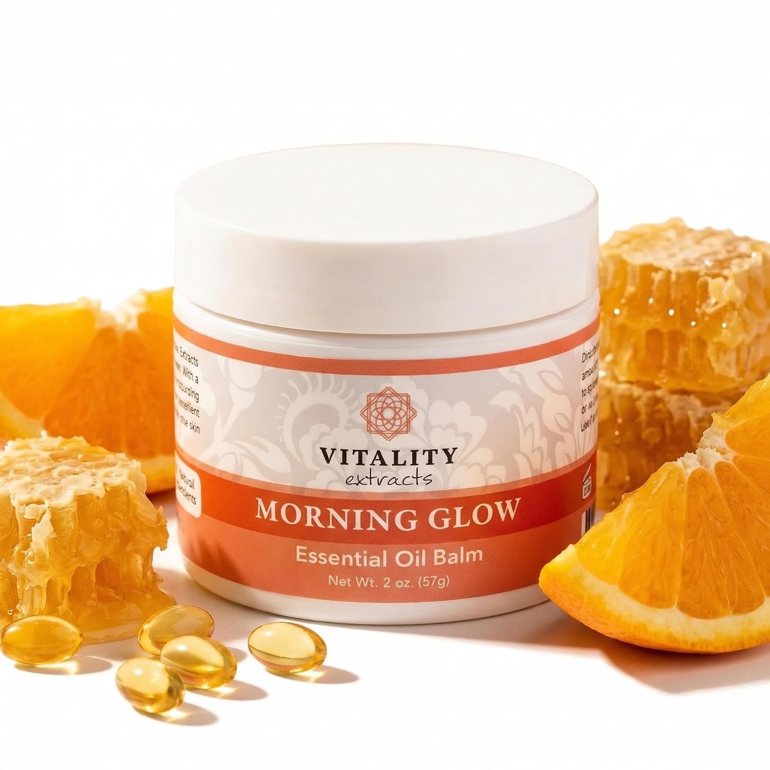 Vitality Extracts Morning Glow Essential Oil Balm – 2oz, Beeswax, Vitamin E, Radiant, Daily Skin Hydration, All Skin Types, Replenish, Smooth Skin