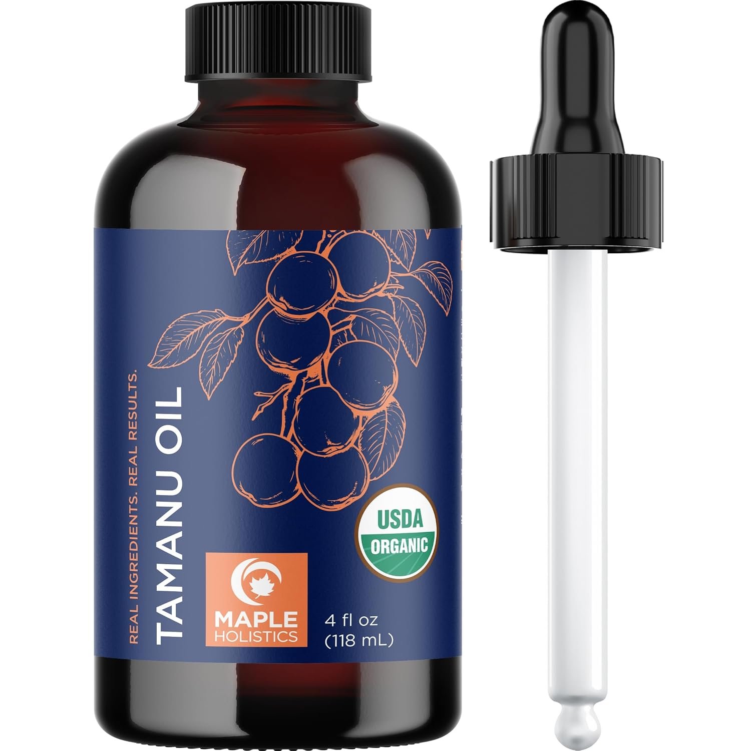 100% Pure Organic Tamanu Oil – Cold Pressed Tamanu Oil Organic for Skin and Hair Care – Virgin Unrefined Non-GMO Vegan & Cruelty Free Skin and Face Moisturizer – Dermatologist-Tested (4 Fl Oz)