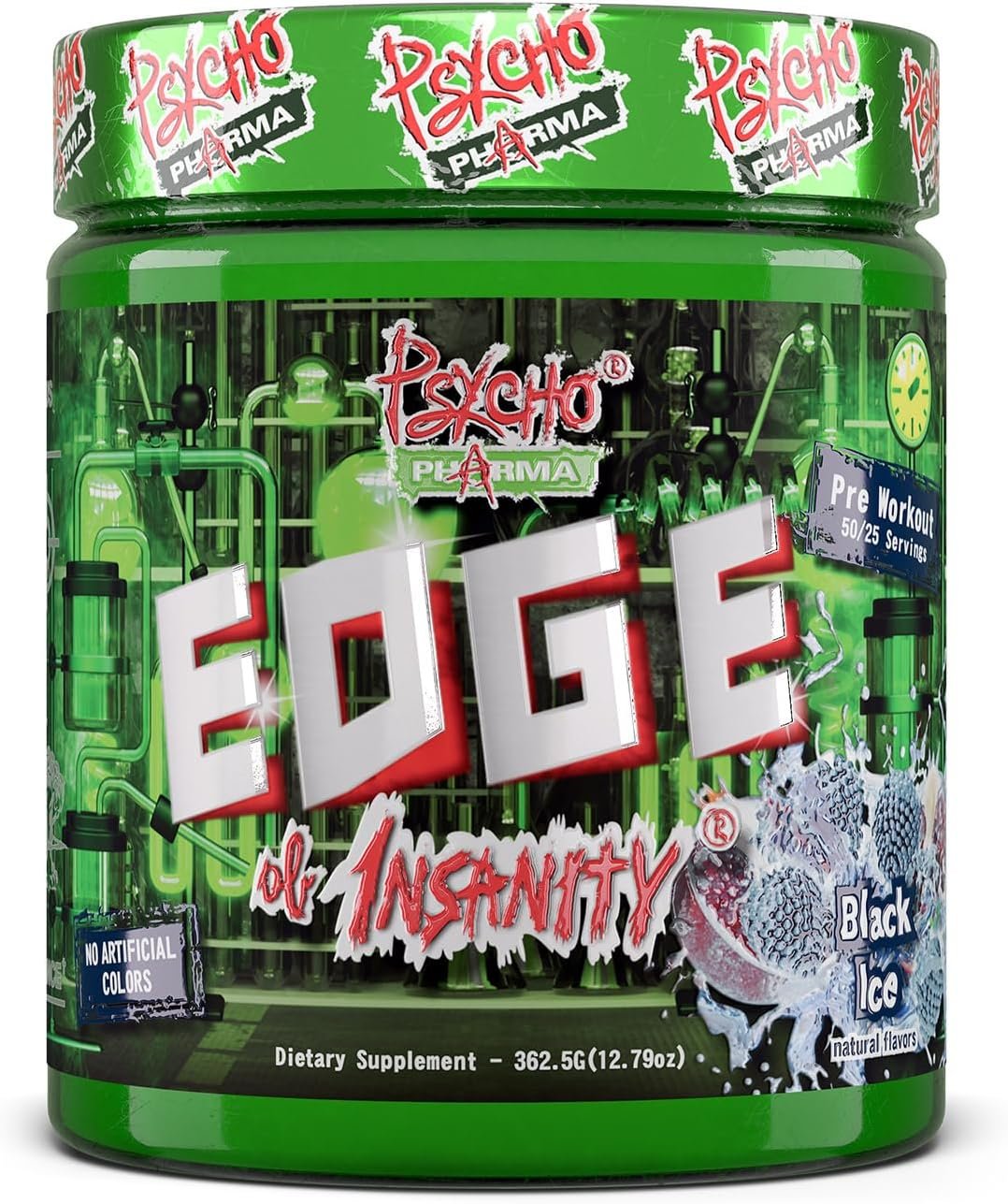 Psycho Pharma Strongest High Stim Preworkout Powder – Edge of Insanity – Most Intense Pre Workout Supplement for Pumps, Strength, Energy and Feel Good Focus. Rivals Famous PWOs of The Past
