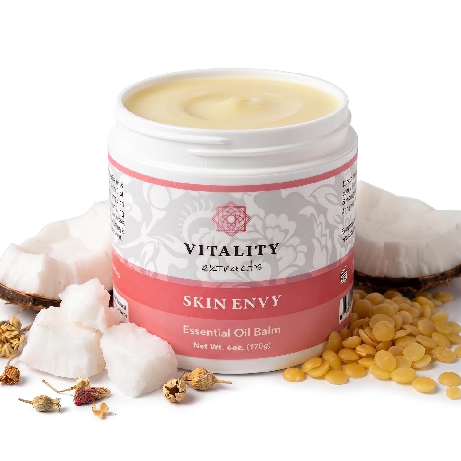 Vitality Extracts Skin Envy Essential Oil Balm – 6oz, Moisturizer, Beeswax, Vitamin A, Skin Care, All Natural, Coconut Oil