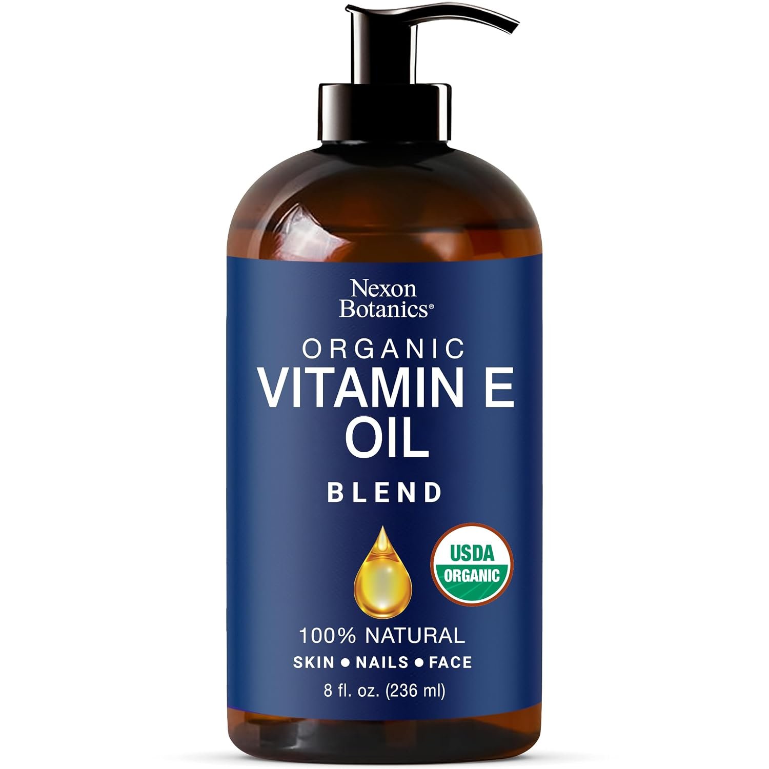 Organic Vitamin E Oil for Skin 8 fl oz – Hydrating Facial Blend for Gua Sha