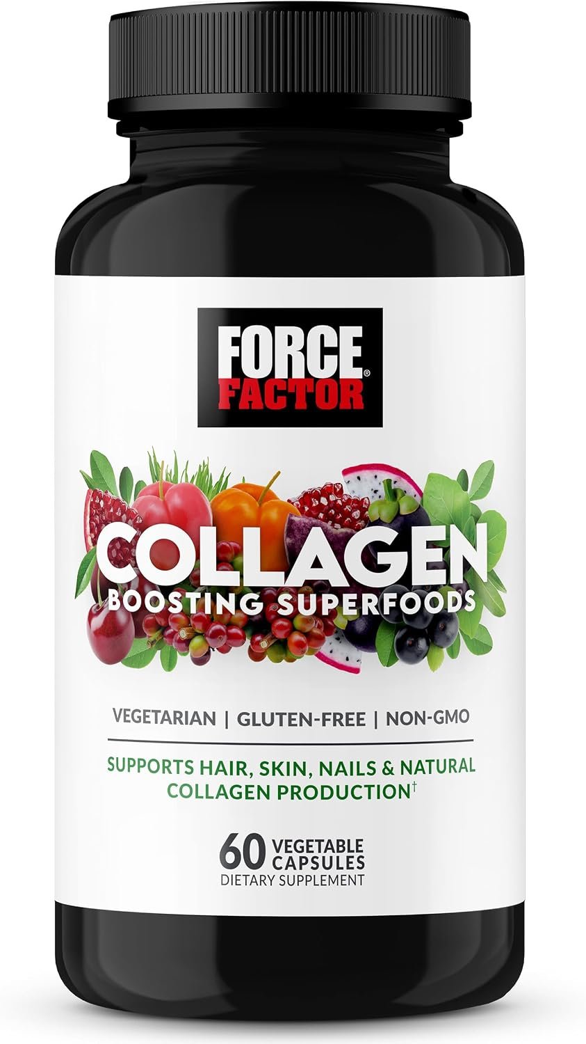 Force Factor Collagen Boosting Superfoods, Vegan Collagen Booster for Women